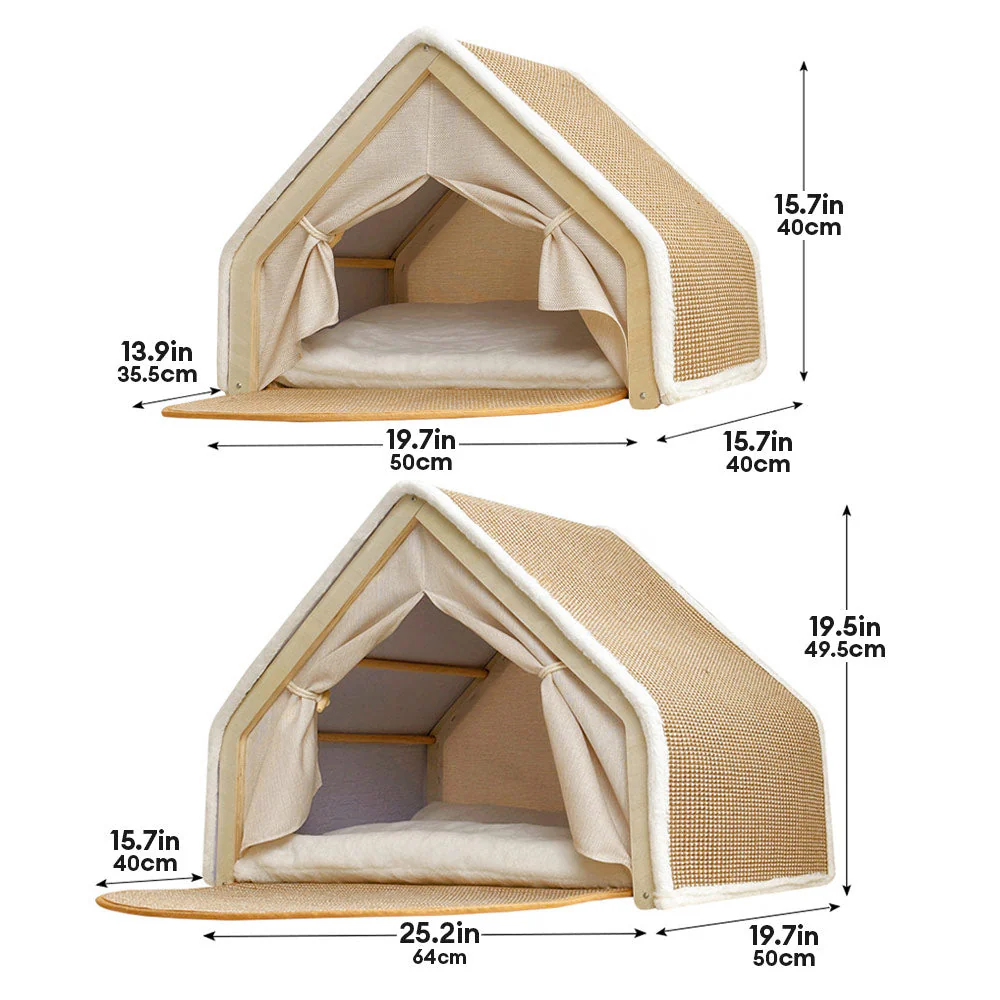 All-in-One Cat Tent with Scratching Roof and Cozy Sleeping Area - Image 10