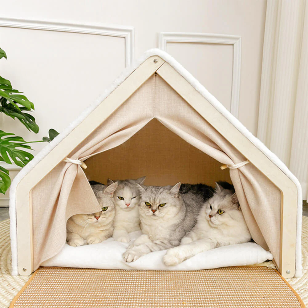 All-in-One Cat Tent with Scratching Roof and Cozy Sleeping Area - Image 3