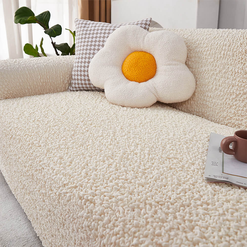 All-Season Cloud Bubble Textured Stretch Full-Cover Couch Cover - Image 2