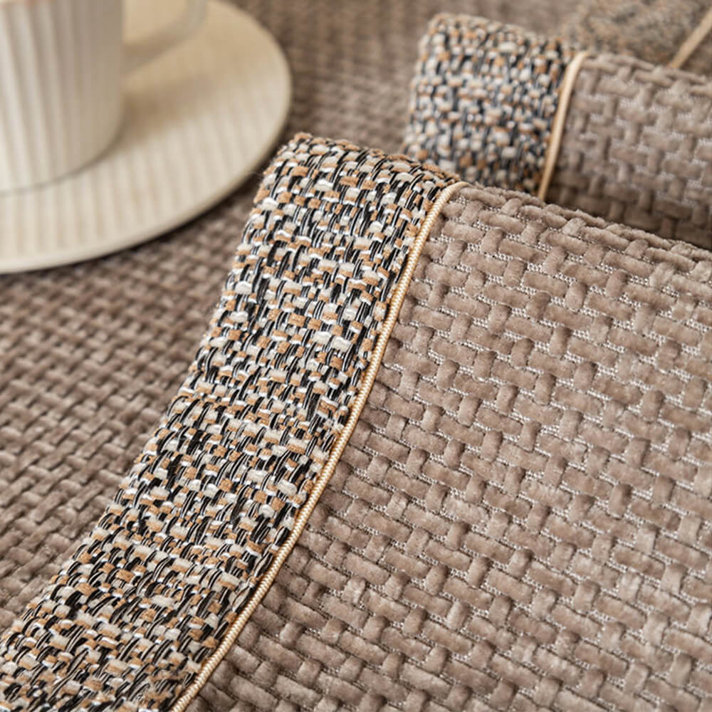 All-Season Modern Tweed Woven Chenille Anti-Slip Outdoor Couch Cover - Image 4
