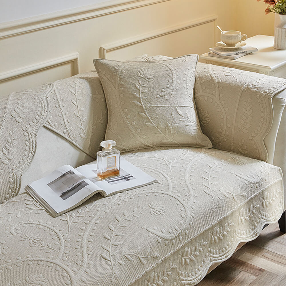 Boho Woven Textured Cotton Breathable Farmhouse Couch Cover - Image 4