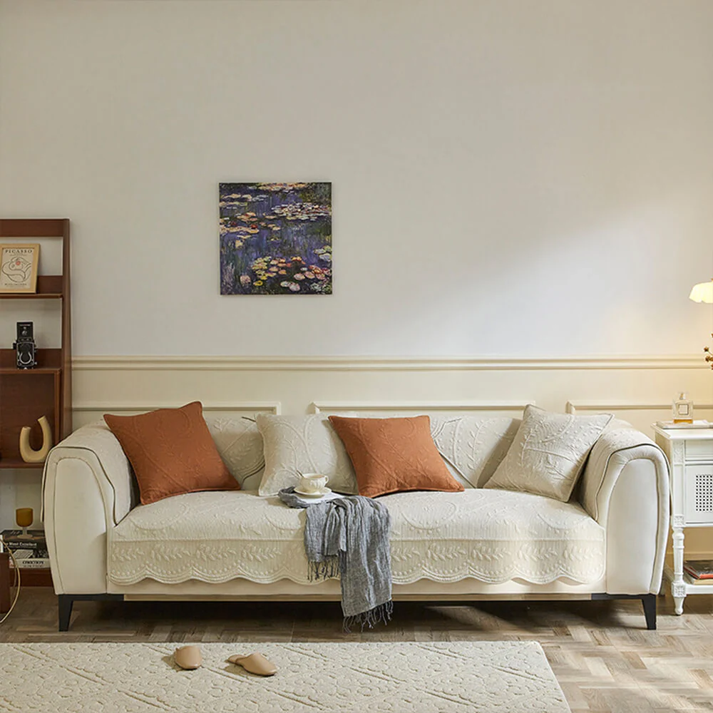 Boho Woven Textured Cotton Breathable Farmhouse Couch Cover - Image 9