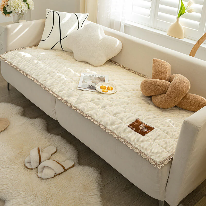 Bread Shape Chenille Non-slip Couch Cover - Image 2