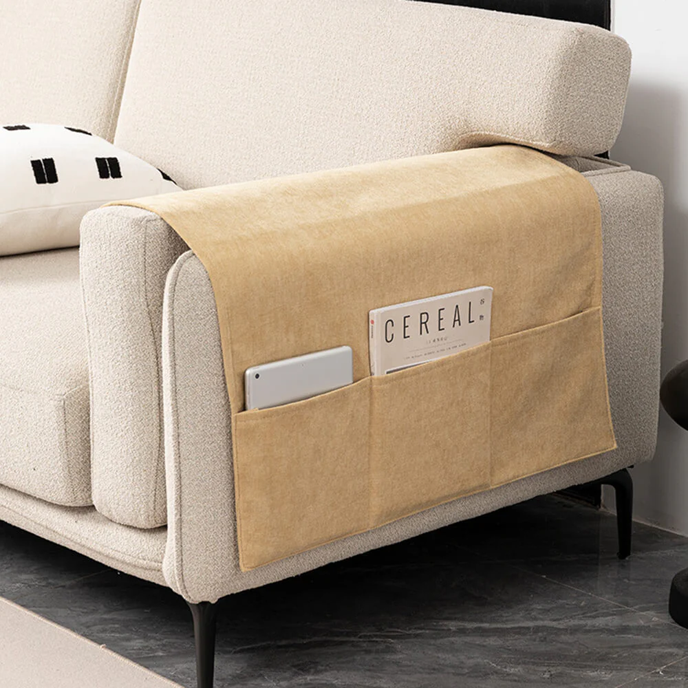 Chenille Anti-Scratch Sofa Armrest Cover Magazine Holder - Image 7