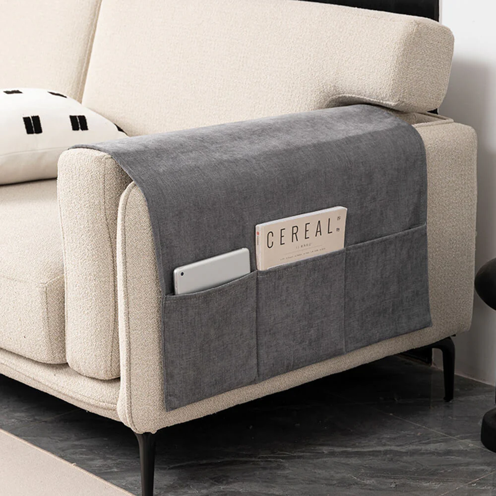 Chenille Anti-Scratch Sofa Armrest Cover Magazine Holder - Image 8