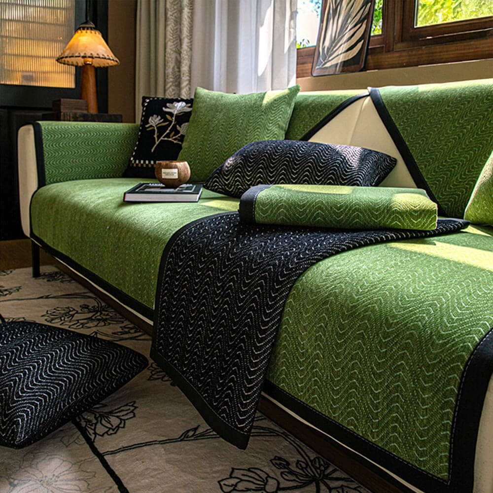Chenille Anti-Slip Cat-Scratch Resistant Wavy Texture Premium Couch Cover - Image 3