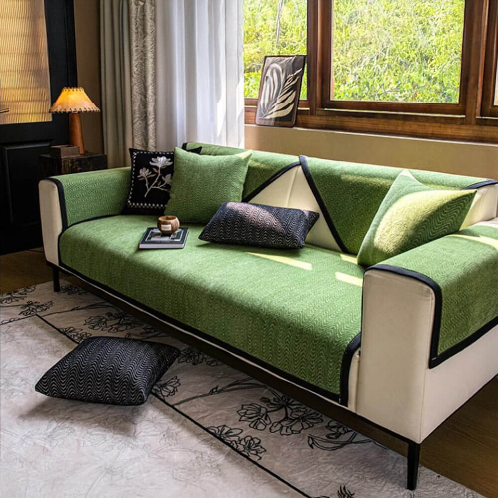 Chenille Anti-Slip Cat-Scratch Resistant Wavy Texture Premium Couch Cover - Image 5