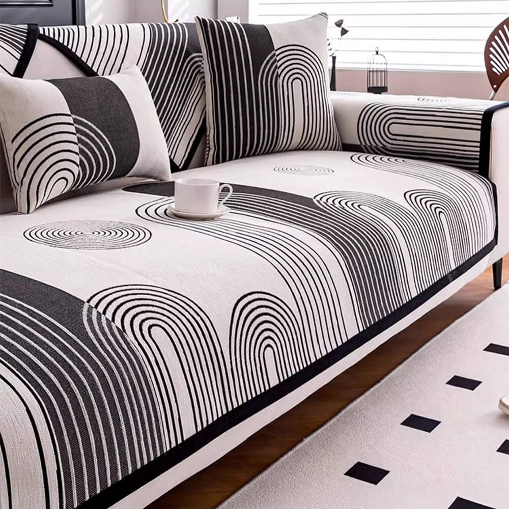 Chenille Arch Pattern Scratch-Resistant Couch Cover - Image 10