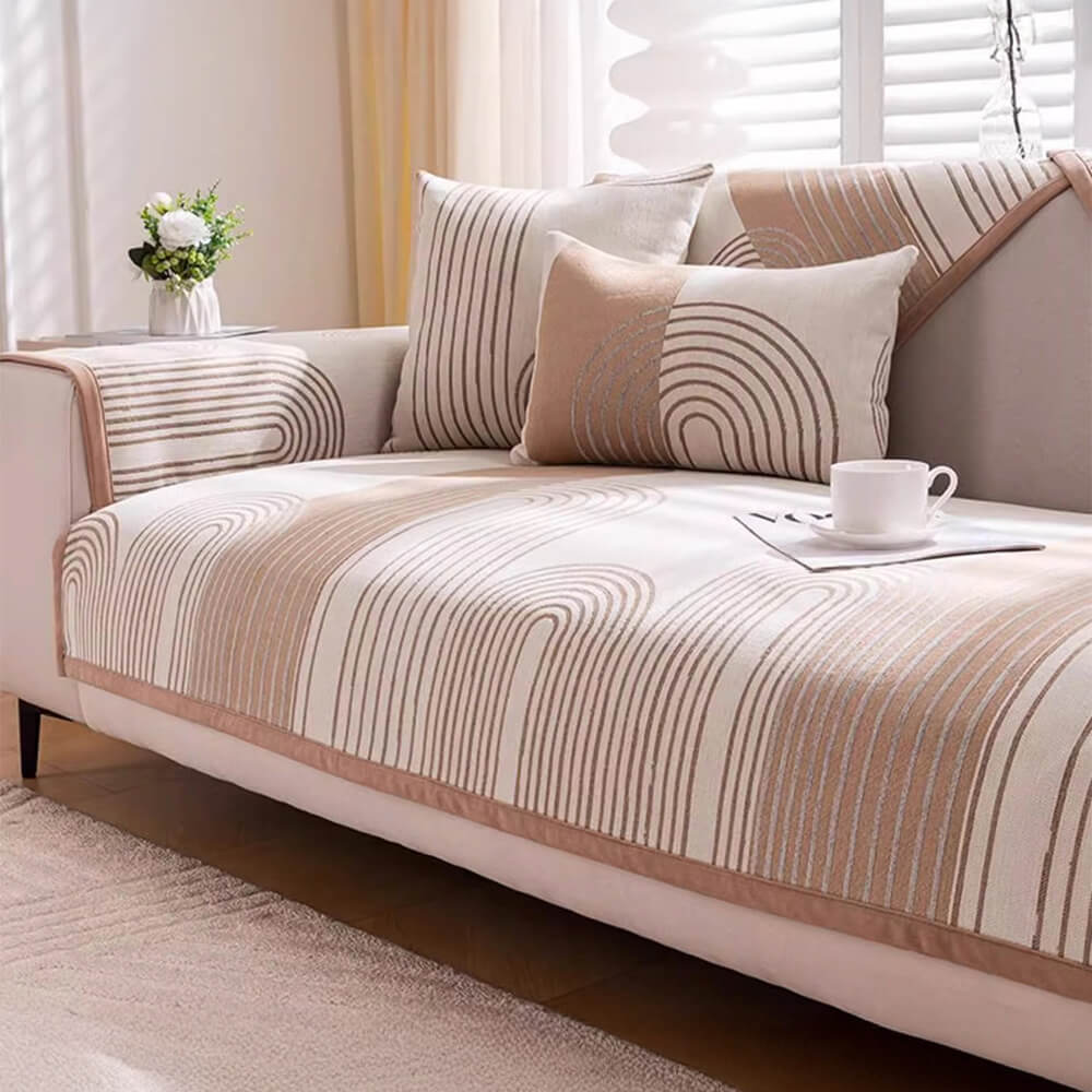 Chenille Arch Pattern Scratch-Resistant Couch Cover - Image 11