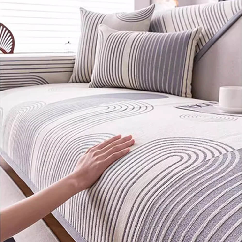 Chenille Arch Pattern Scratch-Resistant Couch Cover - Image 5