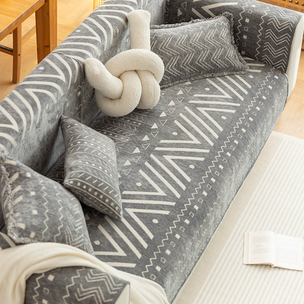 Chenille Fabric Breathable Wear-Resistant Sofa Decorative Sectional Couch Cover - Image 8