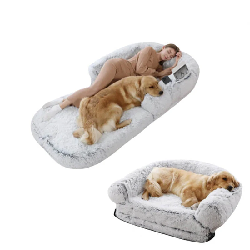 Chic Plush Large Dog Bed Foldable Human Dog Bed - Image 11