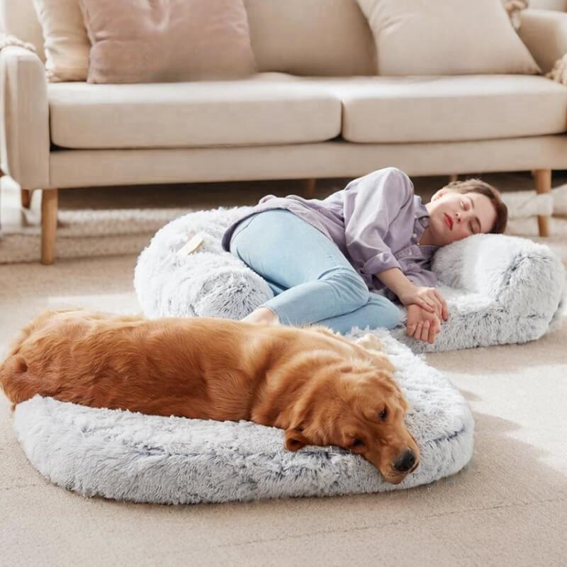 Chic Plush Large Dog Bed Foldable Human Dog Bed - Image 6