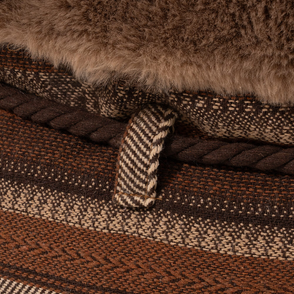 Classic Jacquard Plush Donut Dog Bed - Snuggle Den - Image 14