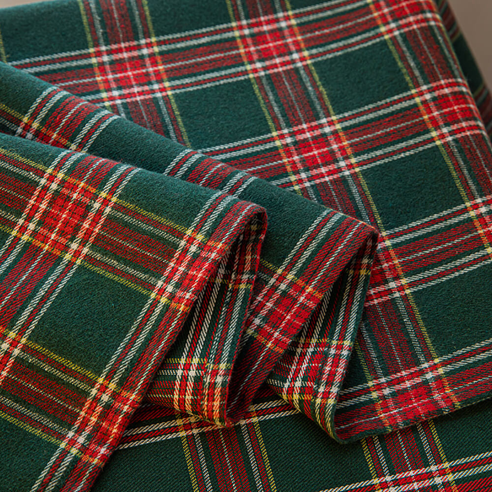 Classic Plaid Christmas Decorative Semi-Blackout Curtains - Image 6