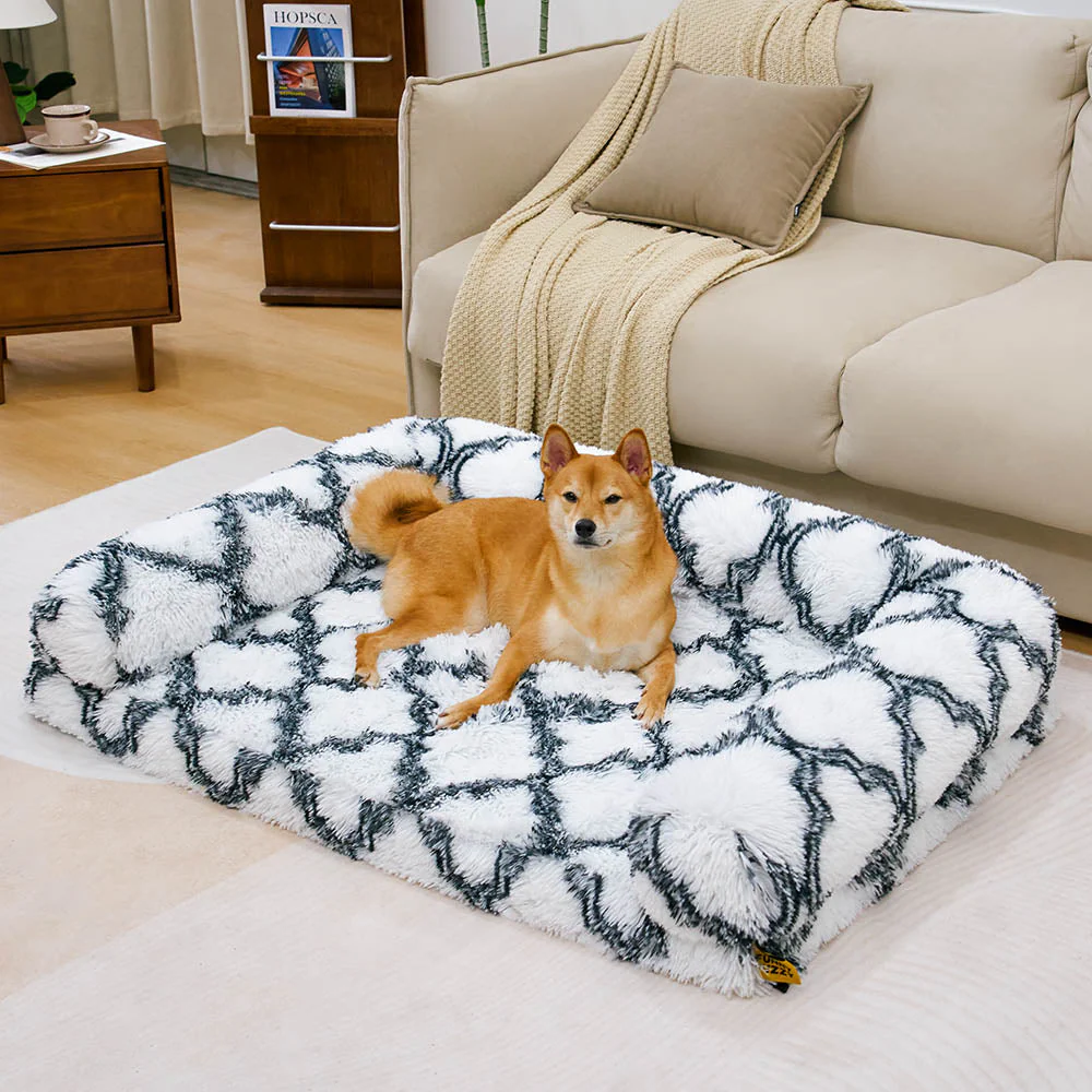 Classic Plaid Orthopedic Bolster Dog Sofa Bed - Cozy Comfort - Image 10