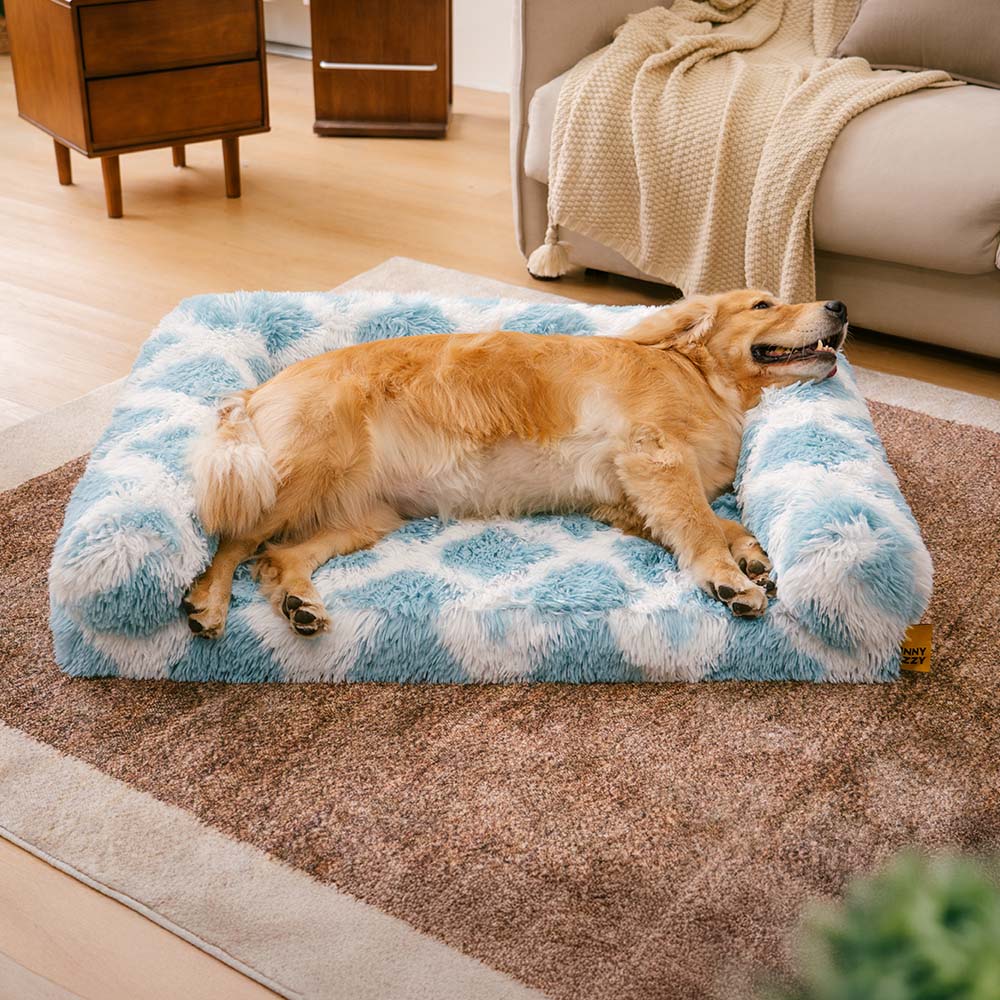 Classic Plaid Orthopedic Bolster Dog Sofa Bed - Cozy Comfort - Image 11