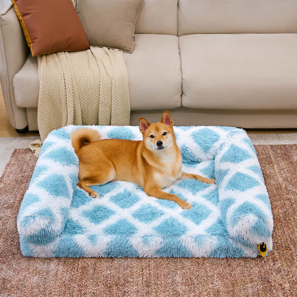 Classic Plaid Orthopedic Bolster Dog Sofa Bed - Cozy Comfort - Image 15