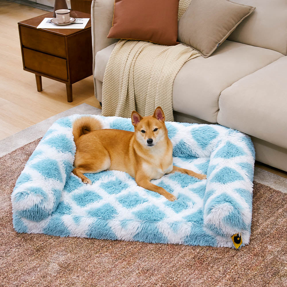 Classic Plaid Orthopedic Bolster Dog Sofa Bed - Cozy Comfort - Image 16