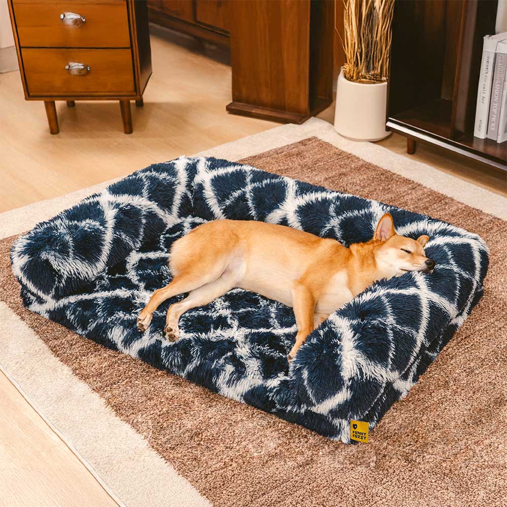 Classic Plaid Orthopedic Bolster Dog Sofa Bed - Cozy Comfort - Image 5