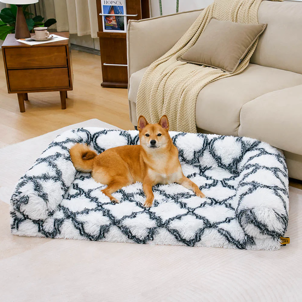 Classic Plaid Orthopedic Bolster Dog Sofa Bed - Cozy Comfort - Image 9