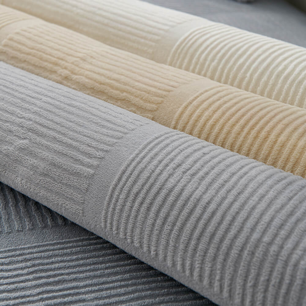 Classic Striped Square Plush Couch Cover - Image 7