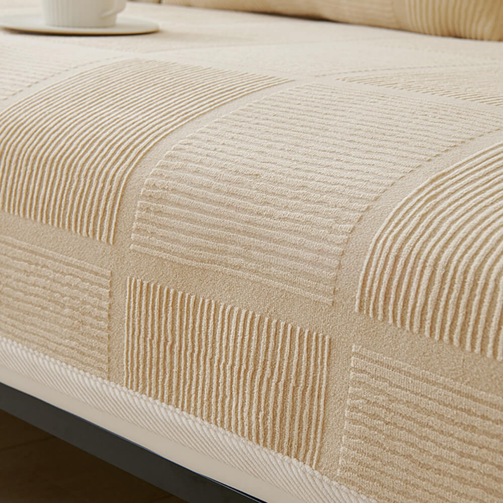 Classic Striped Square Plush Couch Cover - Image 8