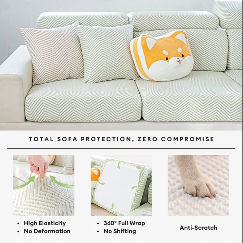 Cooling Ice Silk Stretch Full Wrap Sofa Protection Magic Couch Cover - Image 7