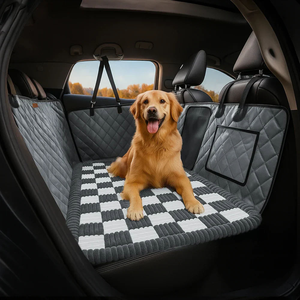 Cozy Plaid Non-Slip Dog Bed Mat for Car Seat Extender - Image 11