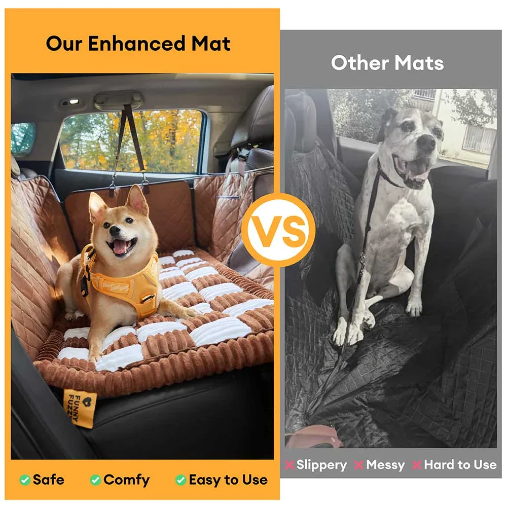Cozy Plaid Non-Slip Dog Bed Mat for Car Seat Extender - Image 3