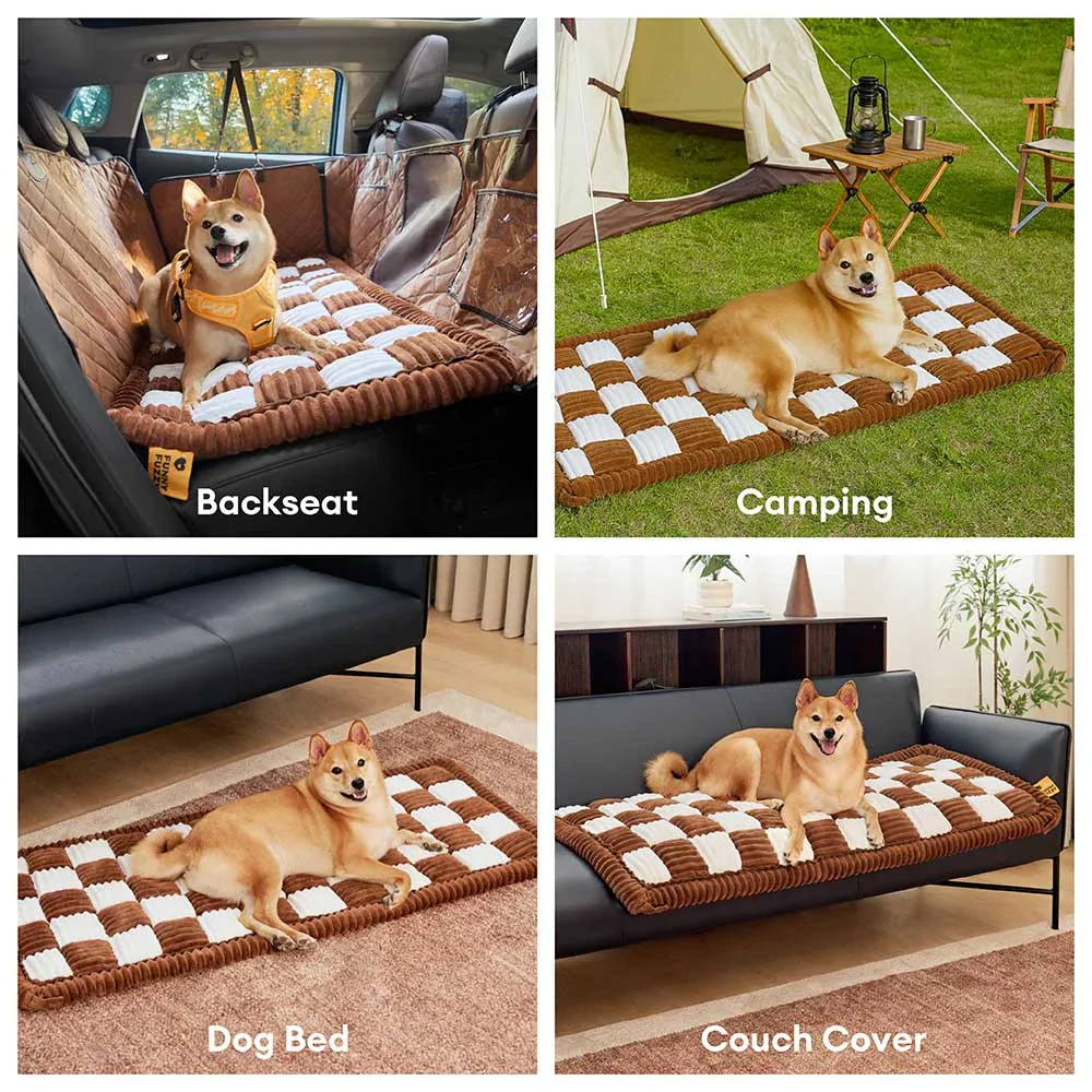 Cozy Plaid Non-Slip Dog Bed Mat for Car Seat Extender - Image 5