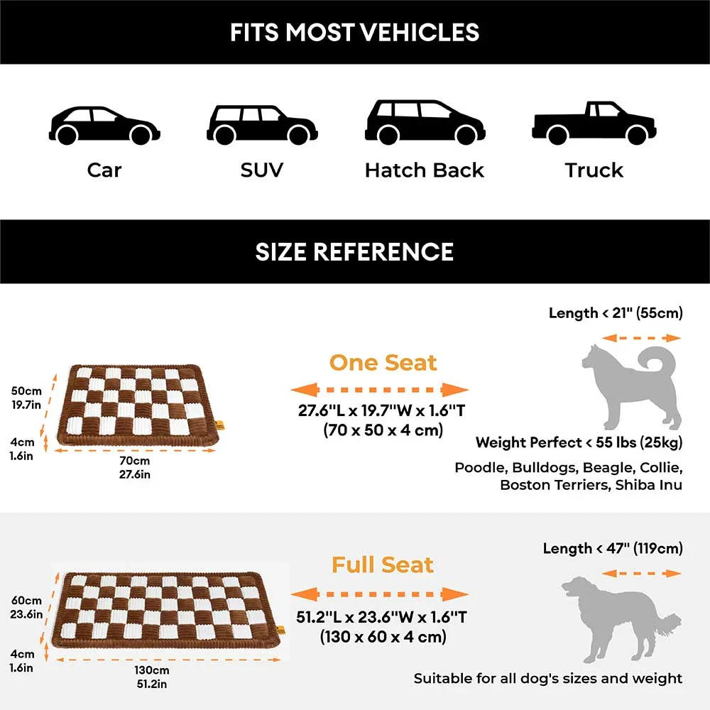 Cozy Plaid Non-Slip Dog Bed Mat for Car Seat Extender - Image 7