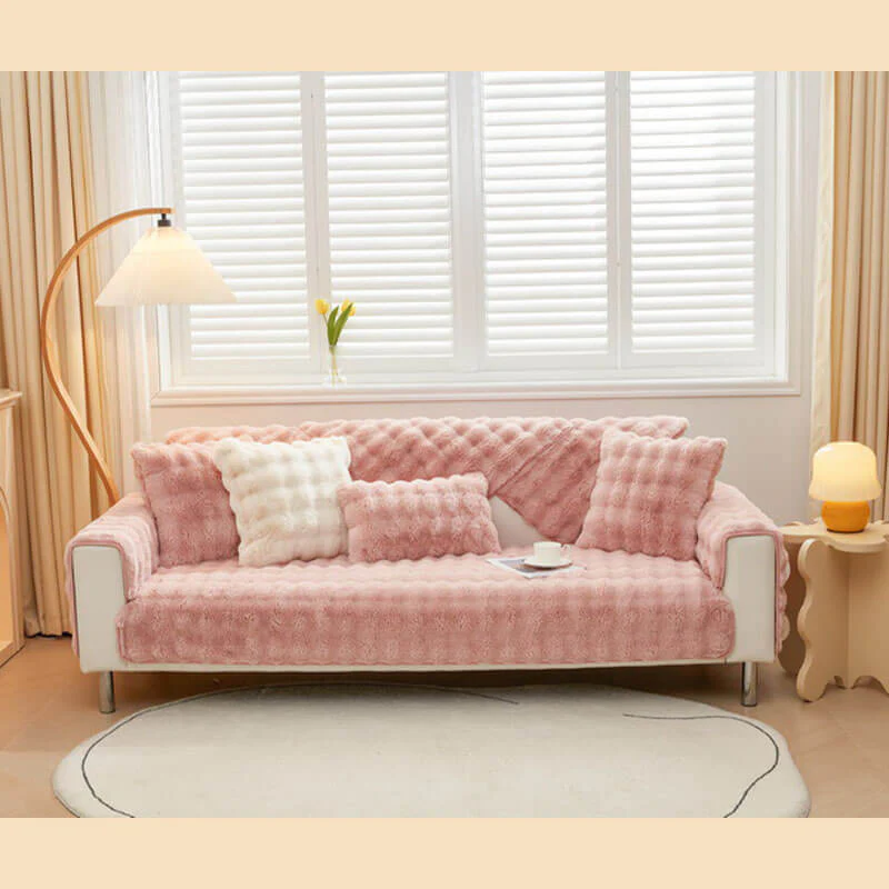 Cozy Plush Solid Colour Non-slip Couch Cover - Image 12