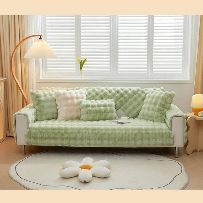 Cozy Plush Solid Colour Non-slip Couch Cover - Image 13