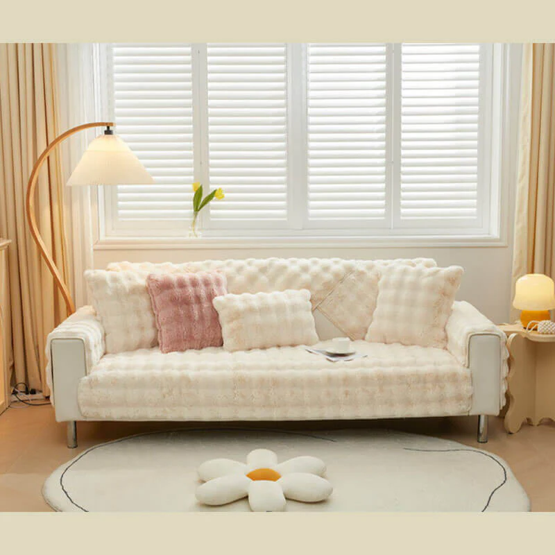 Cozy Plush Solid Colour Non-slip Couch Cover - Image 14