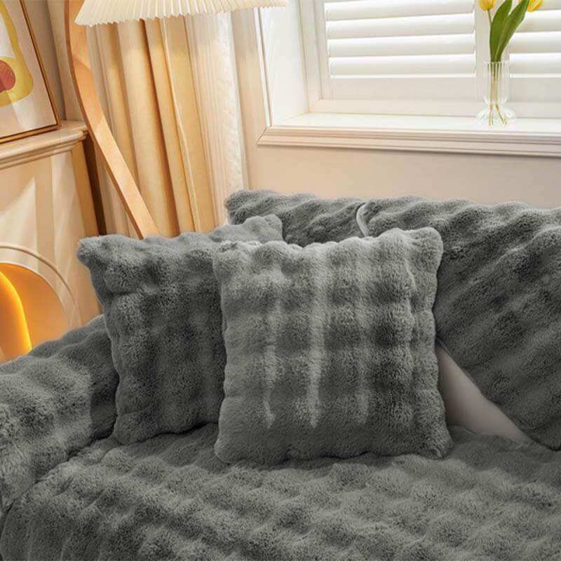 Cozy Plush Solid Colour Non-slip Couch Cover - Image 22