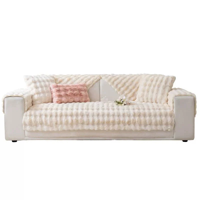 Cozy Plush Solid Colour Non-slip Couch Cover - Image 26
