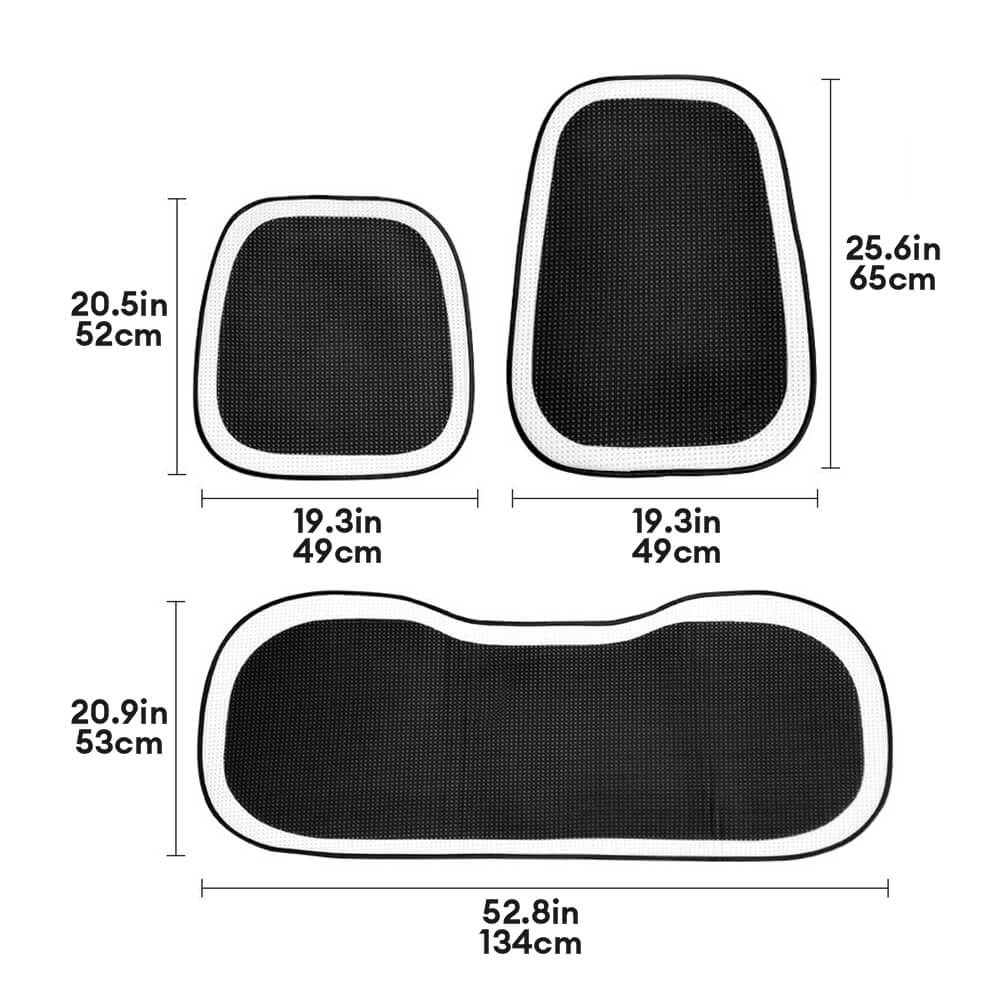 Deluxe Houndstooth Breathable Mesh Car Seat Cover Full Set - Image 10
