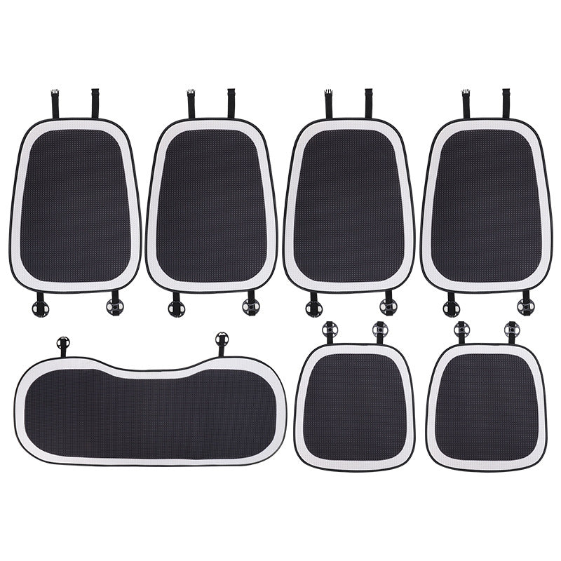 Deluxe Houndstooth Breathable Mesh Car Seat Cover Full Set - Image 12