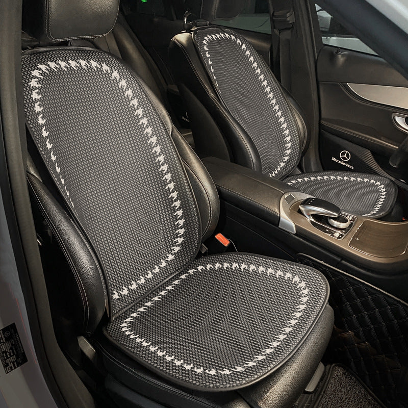 Deluxe Houndstooth Breathable Mesh Car Seat Cover Full Set - Image 13