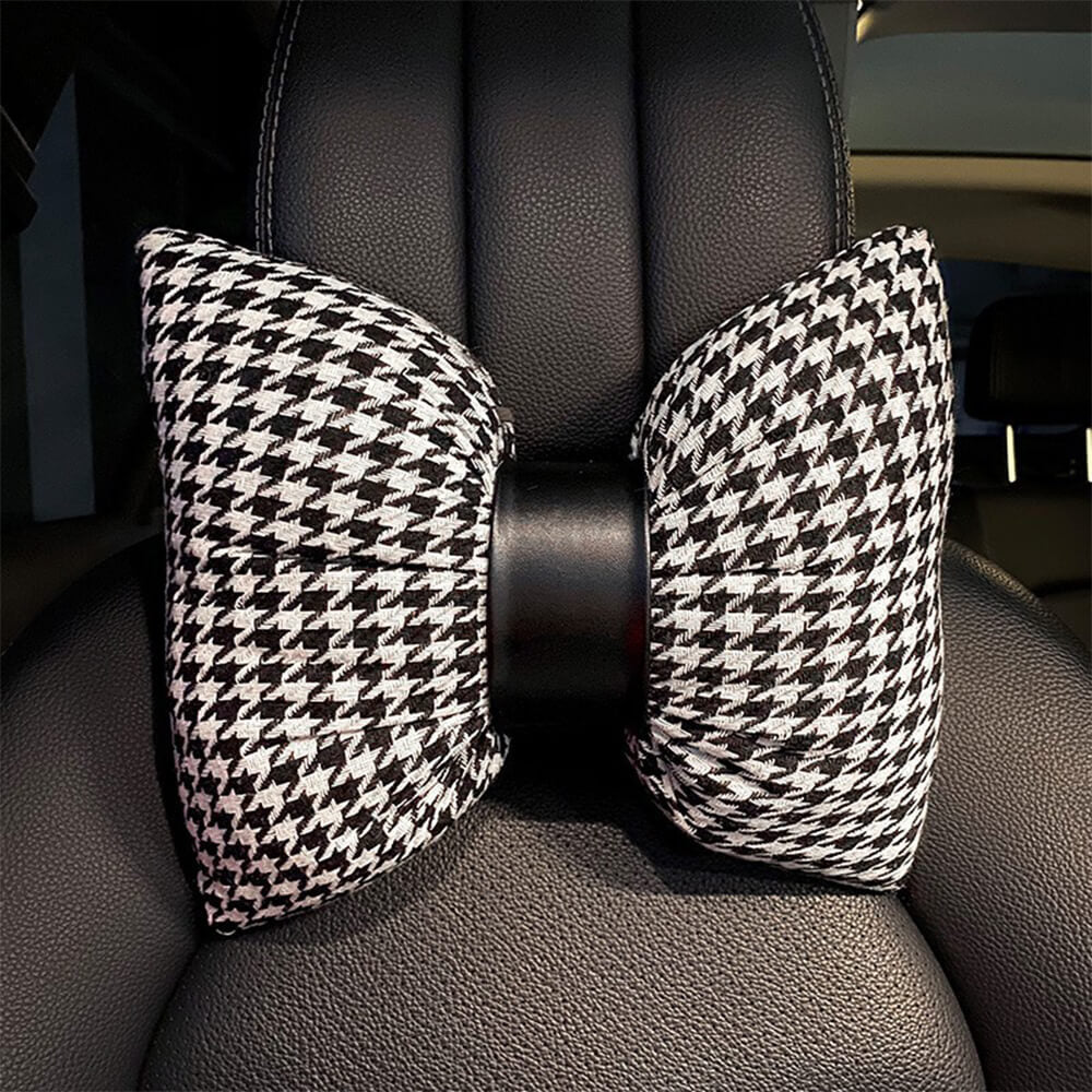 Deluxe Houndstooth Breathable Mesh Car Seat Cover Full Set - Image 7