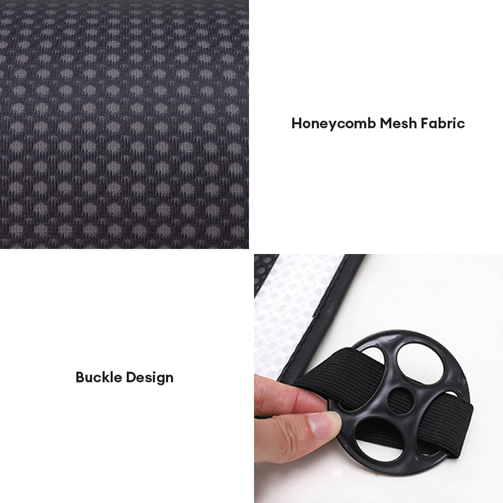 Deluxe Houndstooth Breathable Mesh Car Seat Cover Full Set - Image 8