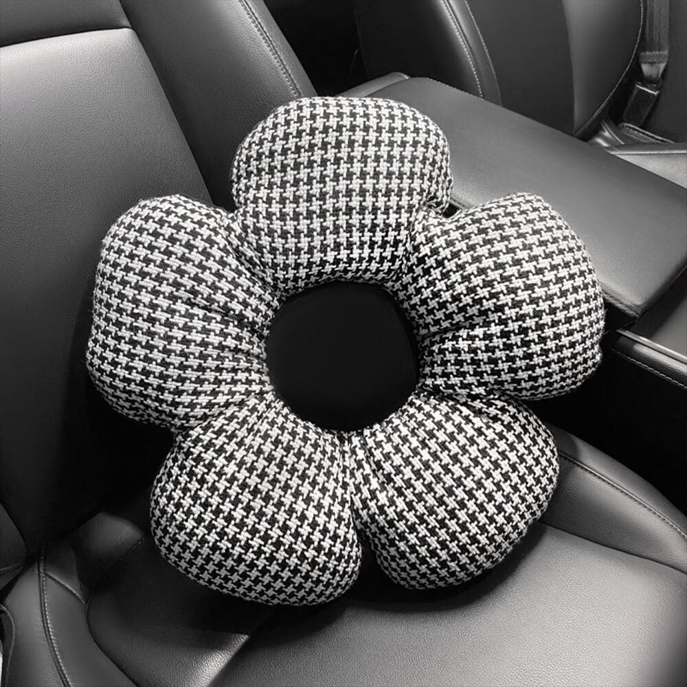 Deluxe Houndstooth Breathable Mesh Car Seat Cover Full Set - Image 9