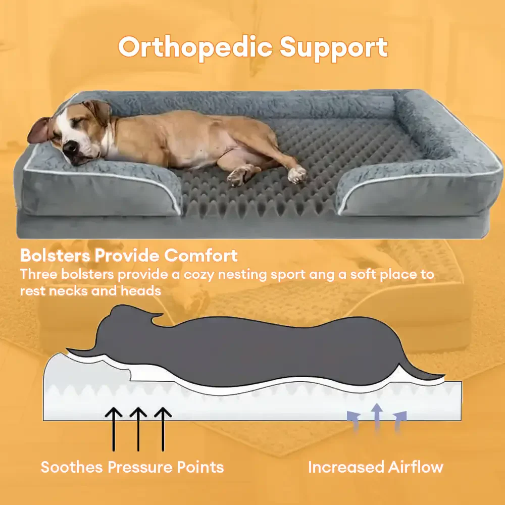 Detachable Water-Repellent Full Surround Support Orthopedic Dog Bed - Image 6