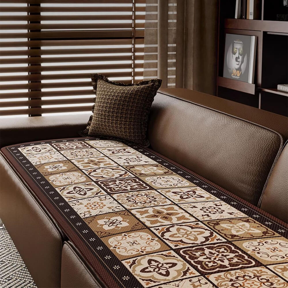 Elegant Bohemian Ice Silk Breathable Couch Cover - Image 9