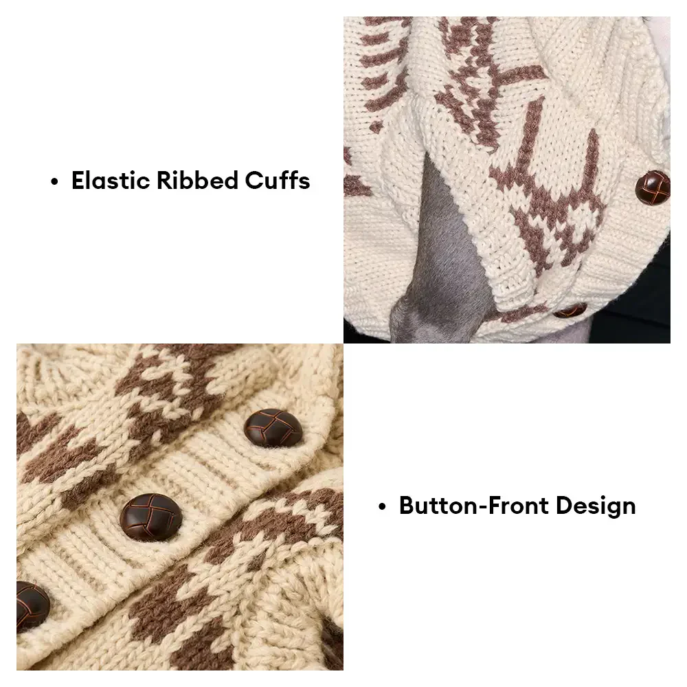 Fair Isle Pattern Dachshund Sleeveless Dog Sweater - Image 4