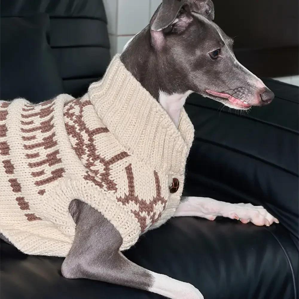 Fair Isle Pattern Dachshund Sleeveless Dog Sweater - Image 7