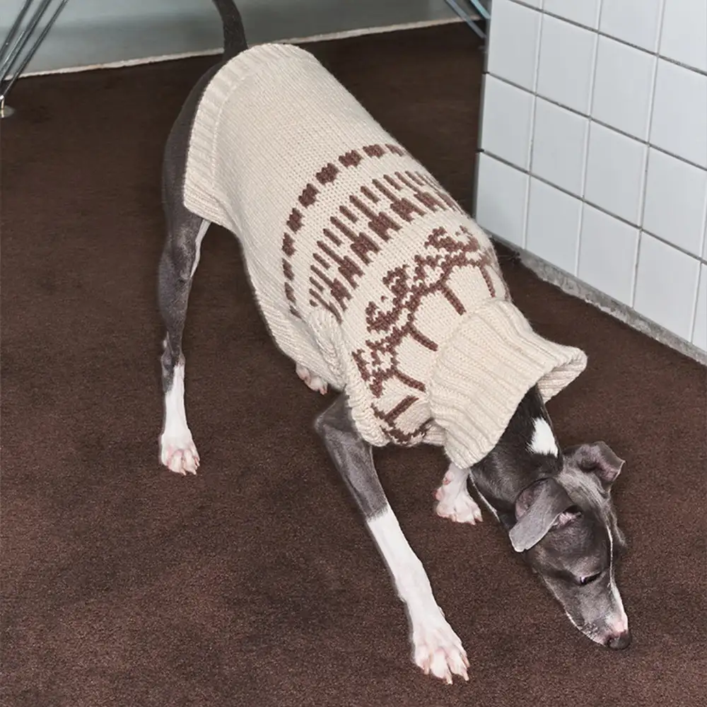 Fair Isle Pattern Dachshund Sleeveless Dog Sweater - Image 8