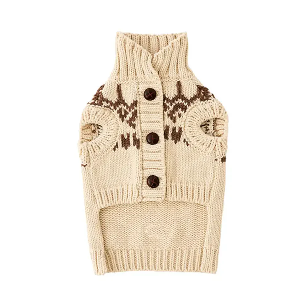 Fair Isle Pattern Dachshund Sleeveless Dog Sweater - Image 9