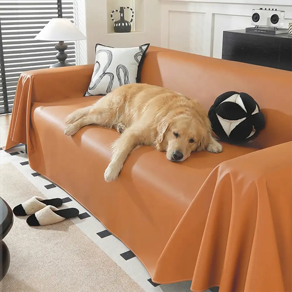 Faux Leather Waterproof Pet Hair-Resistant Sofa Protector Couch Cover - Image 3